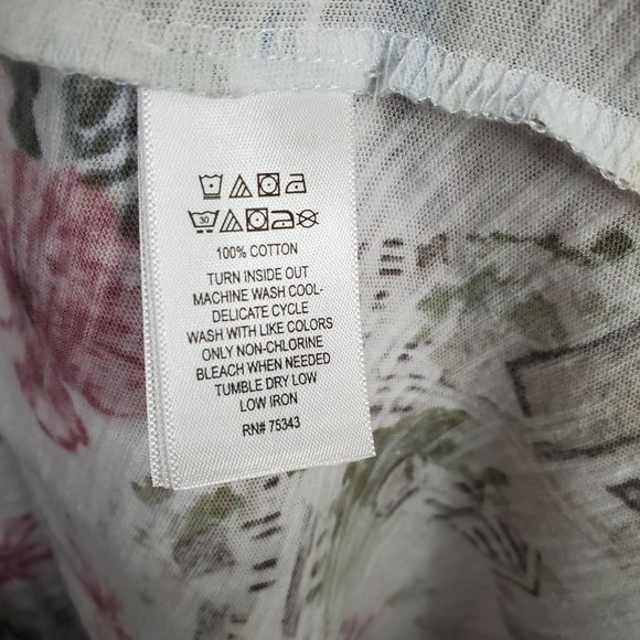 Cynthia Rowley Size 3X Shirt Island Village Tropical Tee Pullover Tunic Cotton - Picture 4 of 7